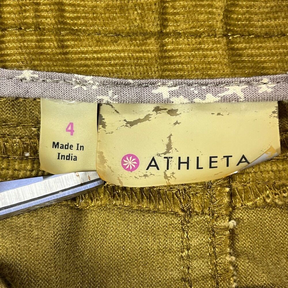 Athleta Women's Mini Skirt Size 4 Mustard‎ Yellow Corduroy5-Pocket Casual Cotton - Picture 6 of 13